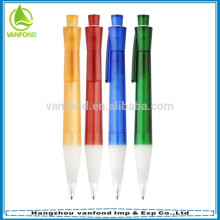 New arrival multicolor transparent advertising plastic pens with custom logo
